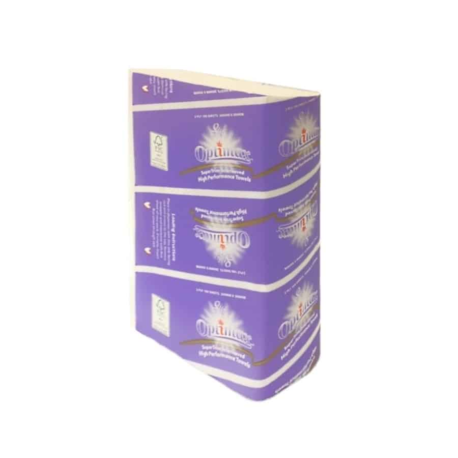 Abc interleaved hand towel optimax 20cmx30cm 0-1177 | ac cleaning supplies