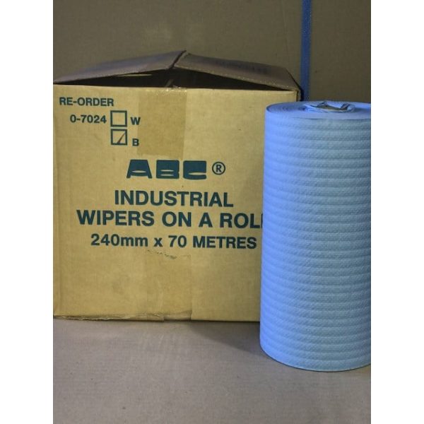 Abc wiper on a roll industrial blue 24cmx70m 4ctn 0-7024b | ac cleaning supplies