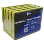 Edco sponge scourer green/ yellow 15x10cm heavy duty 18340 | ac cleaning supplies