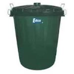 Edco plastic garbage bin green with lid 73ltr 19195 | ac cleaning supplies