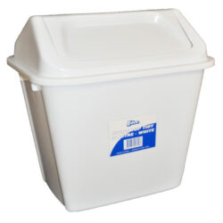 Edco swing top tidy bin white 20ltr 19324 | ac cleaning supplies