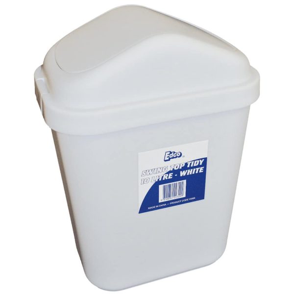 Edco swing top tidy bin white 30ltr 19344 | ac cleaning supplies