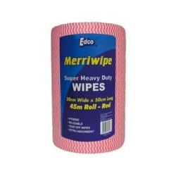 Edco merriwipe roll red 30x50cmx45m 56102 | ac cleaning supplies