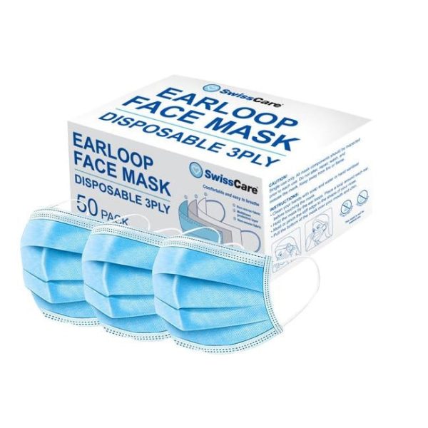 Face mask disposable 3ply 50pk 600005 | ac cleaning supplies