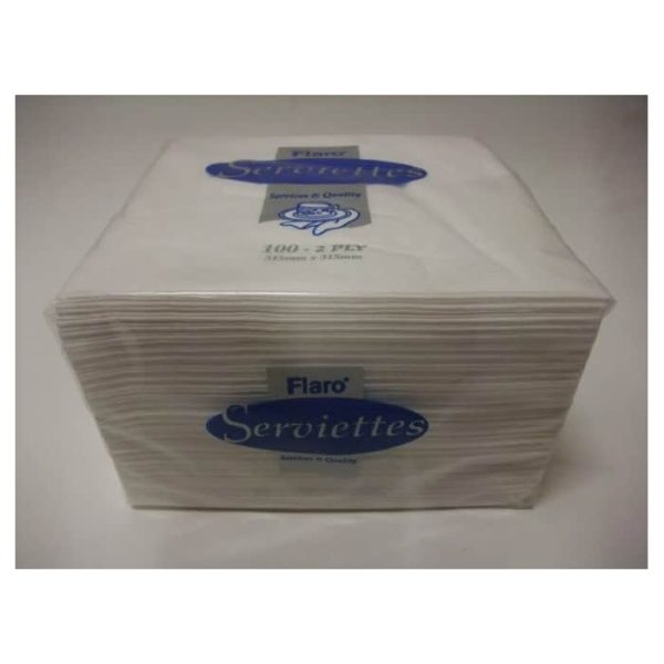 Abc serviette luncheon flaro 2ply flaro white 315mmx315mm 2000's a-212w | ac cleaning supplies