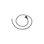 Short lead with plug 0.5m for repair of backvac vacuums cr310-3 | ac cleaning supplies
