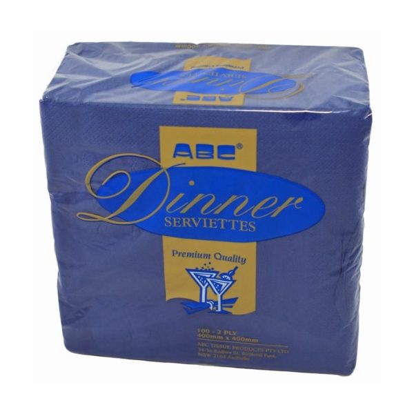 Abc serviette 2ply luncheon dark blue 315mmx315mm 2000's d-213db | ac cleaning supplies