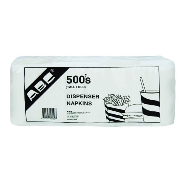Abc serviette tall fold dispenser 1ply 285mmx210mm 500pk 10000 ctn dh10000 | ac cleaning supplies