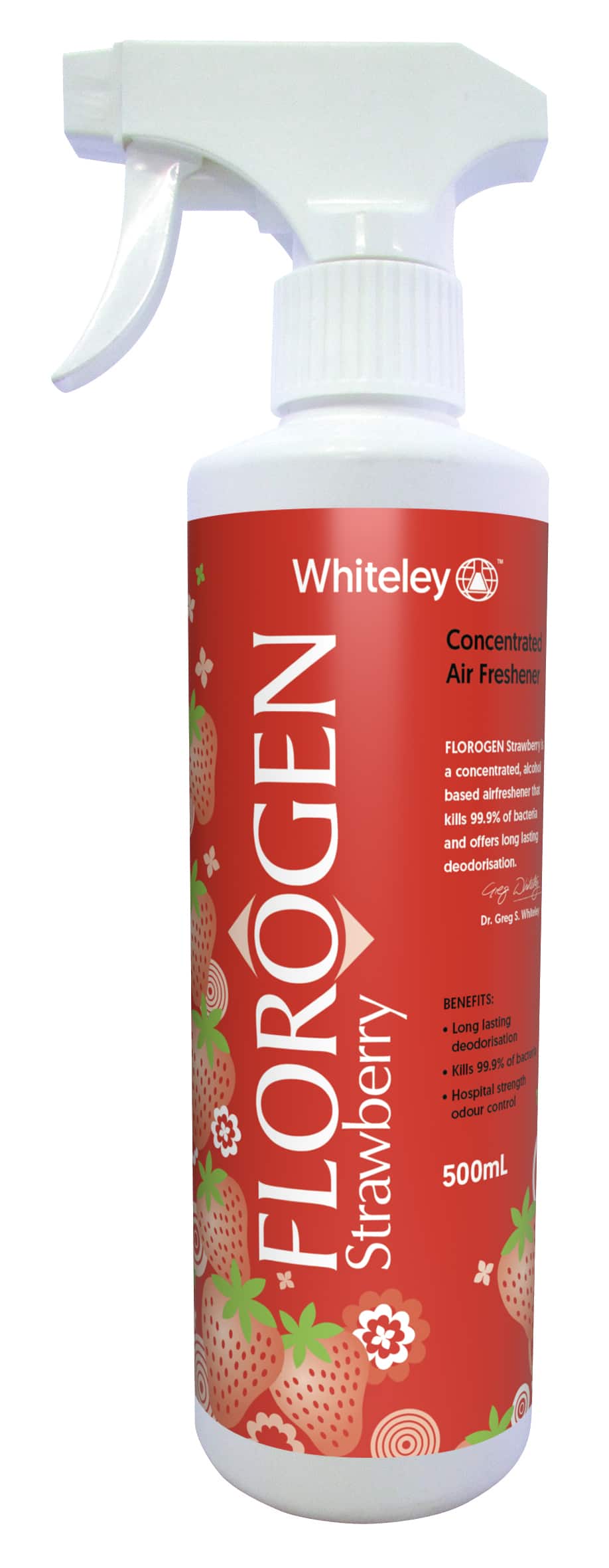 Whiteley florogen strawberry air freshener 500ml 060074 | ac cleaning supplies