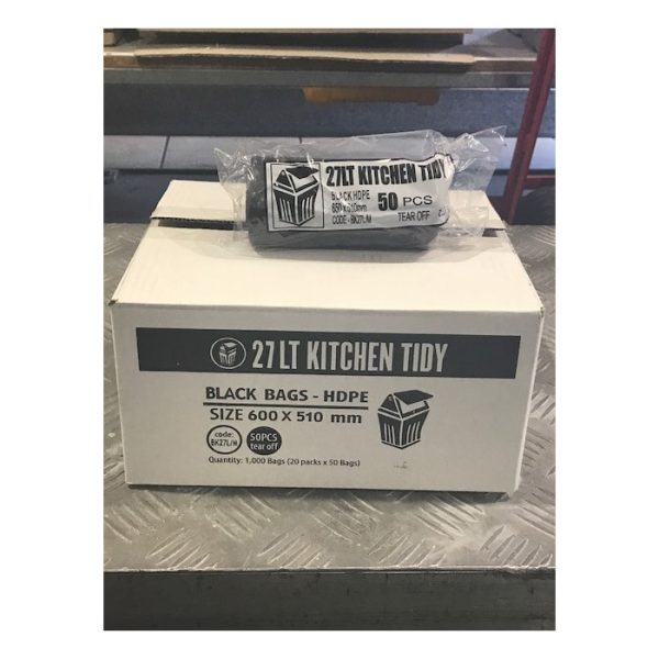 Bin liner black 27l 1000ctn ktmb | ac cleaning supplies