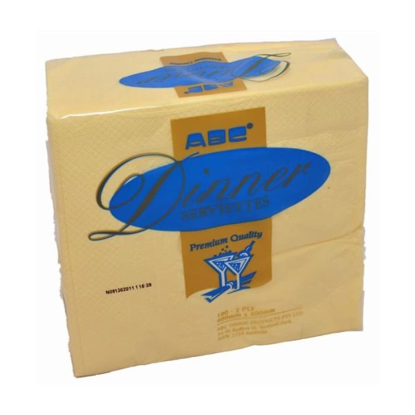 Abc serviette luncheon 2ply buttermilk 315mmx315mm 2000's l-213bk | ac cleaning supplies