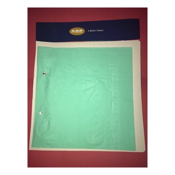 Abc serviette dinner light green 3ply 400mmx400mm 1000's l-316g | ac cleaning supplies