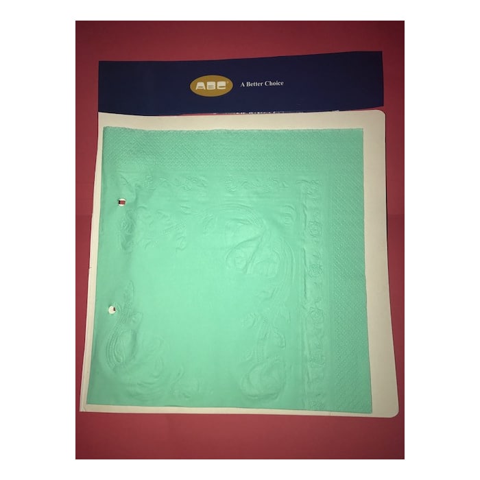 Abc serviette dinner light green 3ply 400mmx400mm 1000's l-316g | ac cleaning supplies