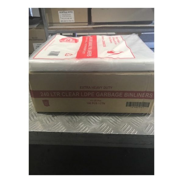 Garbage bag natural 240l 200ctn 240binnat-ap | ac cleaning supplies