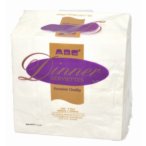 Abc serviette dinner 3ply m-fold white 1000's ma-316w | ac cleaning supplies