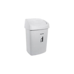Sabco swing top bin plastic 50l white sab11016 | ac cleaning supplies