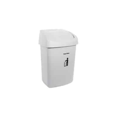Sabco swing top bin plastic 50l white sab11016 | ac cleaning supplies