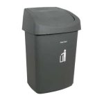 Sabco swing top bin plastic 50l grey sab11017 | ac cleaning supplies