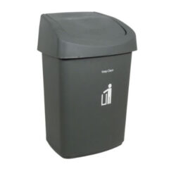 Sabco swing top bin plastic 50l grey sab11017 | ac cleaning supplies