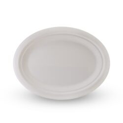 Plate sugarcane 10" oval 500ctn sc10ovl | ac cleaning supplies