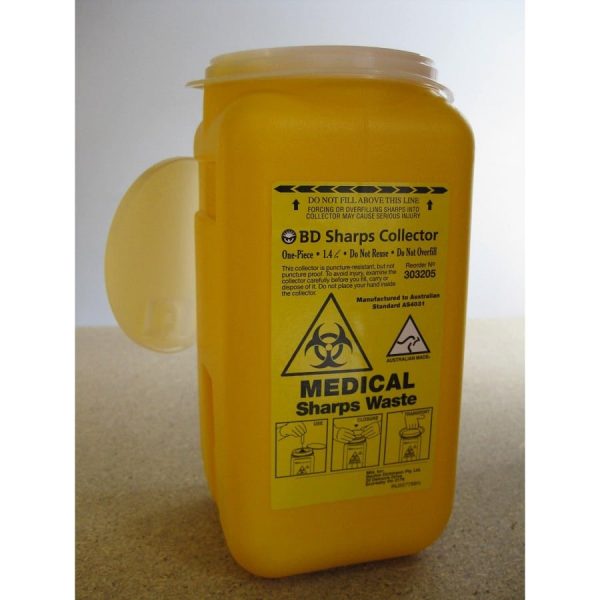 Sharp syringe containers 1.4ltr with lid t5p1014yns | ac cleaning supplies