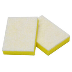 3m sponge scourer 150mmx115mm heavy duty white/yellow xe0060002879 | ac cleaning supplies