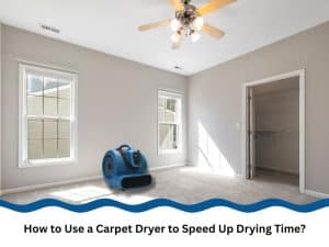 Example of how to use carpet dryer in empty room for faster carpet drying
