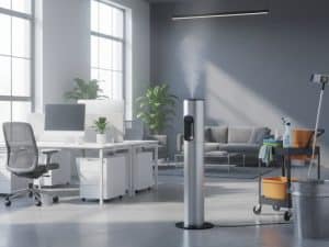 Commercial room air freshener spray being used in an Australian office
